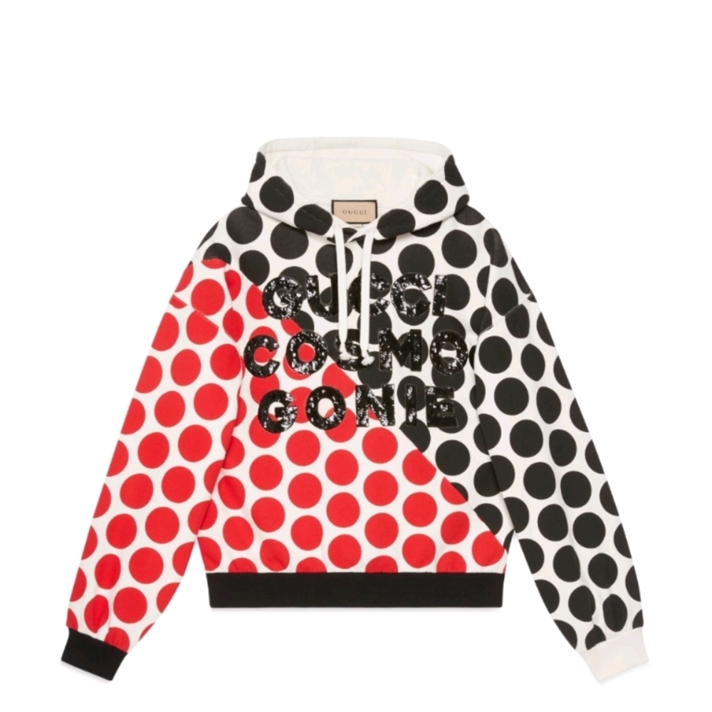 Gucci Red and Black Polka Dot Hoodie